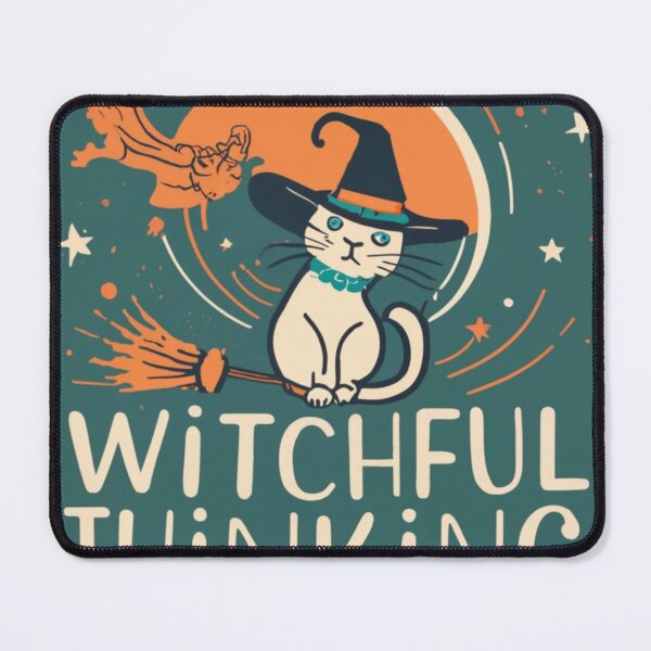 Item preview, Witchful Thinking - Cat with Broomstick designed and sold by KereetsaOne.