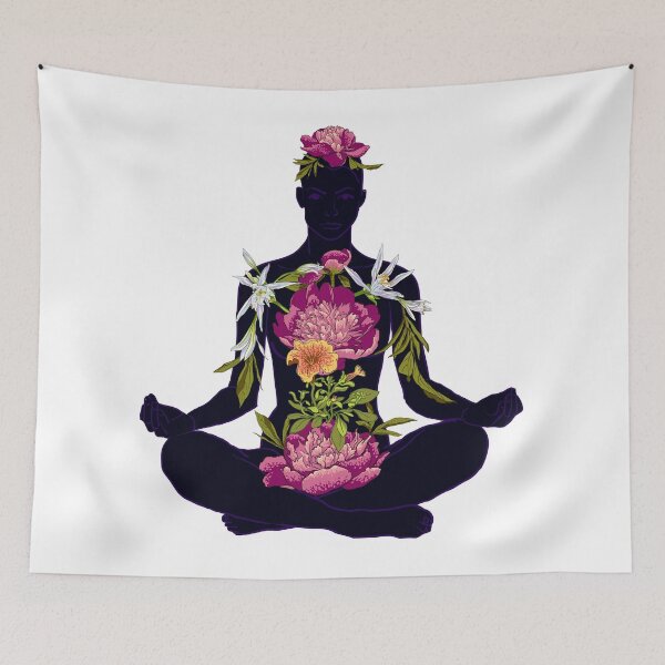 Item preview,  illustration beautiful woman doing yoga meditation designed and sold by Olga Berlet.