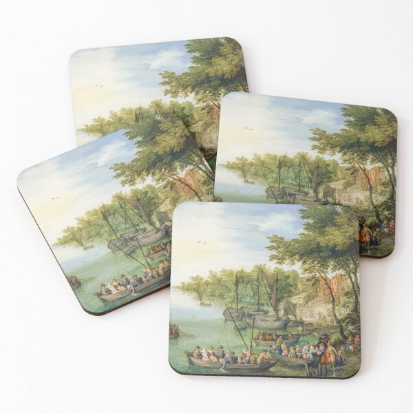 Item preview, Brueghel's 17th-Century Flemish Village by the River designed and sold by TheSoulOfArt.