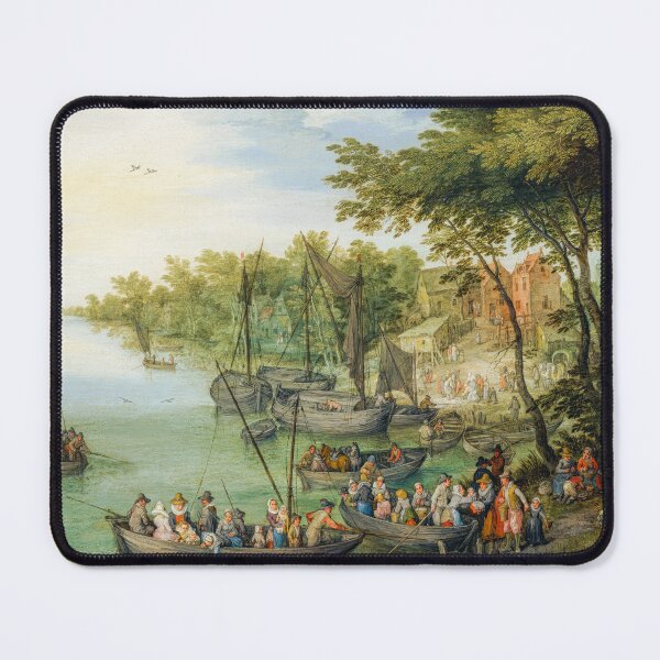Item preview, Brueghel's 17th-Century Flemish Village by the River designed and sold by TheSoulOfArt.