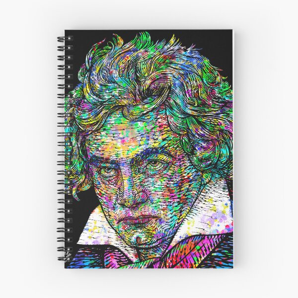 Item preview, LUDWIG VAN BEETHOVEN ink and watercolor portrait designed and sold by lautir.