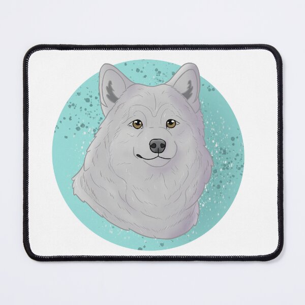 Item preview, Alaskan malamute white with blue background designed and sold by Cynthiaetal.