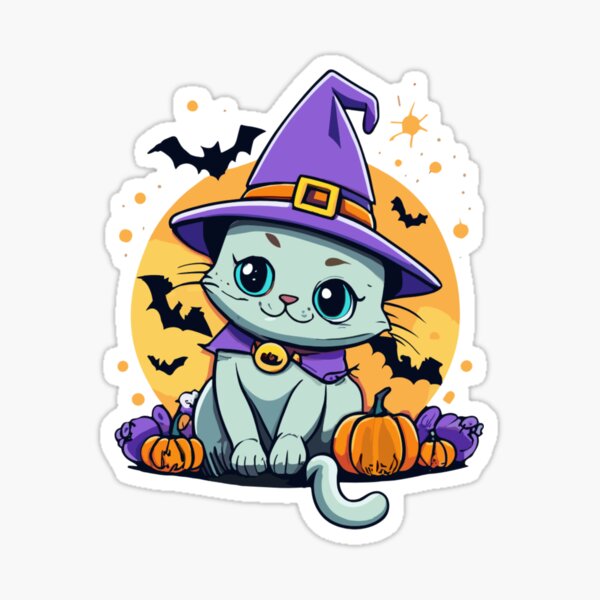 Item preview, Halloween - Cute Cartoon Witch Cat designed and sold by MrDoze.