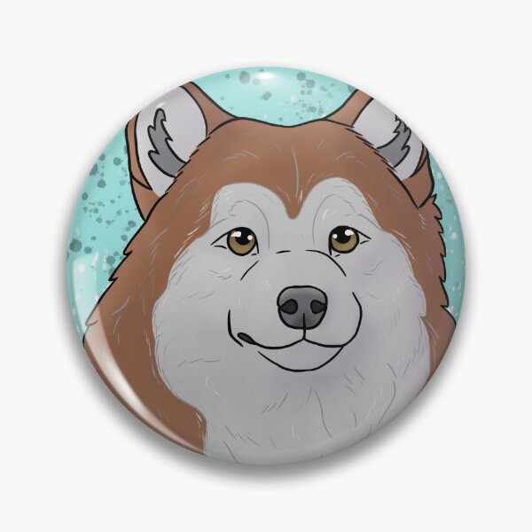 Item preview, Alaskan malamute red and white with blue background  designed and sold by Cynthiaetal.