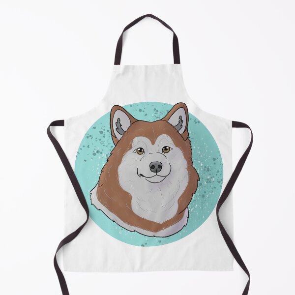 Item preview, Alaskan malamute red and white with blue background designed and sold by Cynthiaetal.