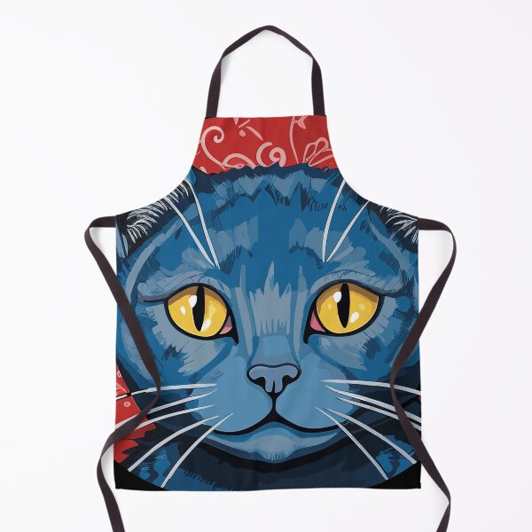 Artikelvorschau, Porträt einer leuchtend blauen Katze entworfen und verkauft von TheFrenchVegan.
