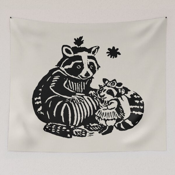Item preview, Vintage racoon and possum designed and sold by ValentinaHramov.