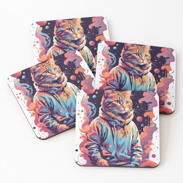 Item preview, cat , galaxy background, space , stars ,universe designed and sold by ratchawoot.
