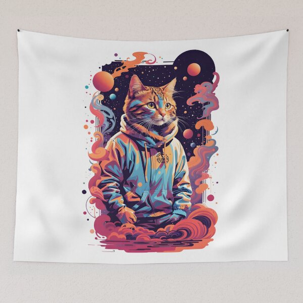Item preview, cat , galaxy background, space , stars ,universe designed and sold by ratchawoot.