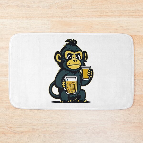 Item preview, Cartoonish Monkey With Beer Mug designed and sold by likbatonboot.