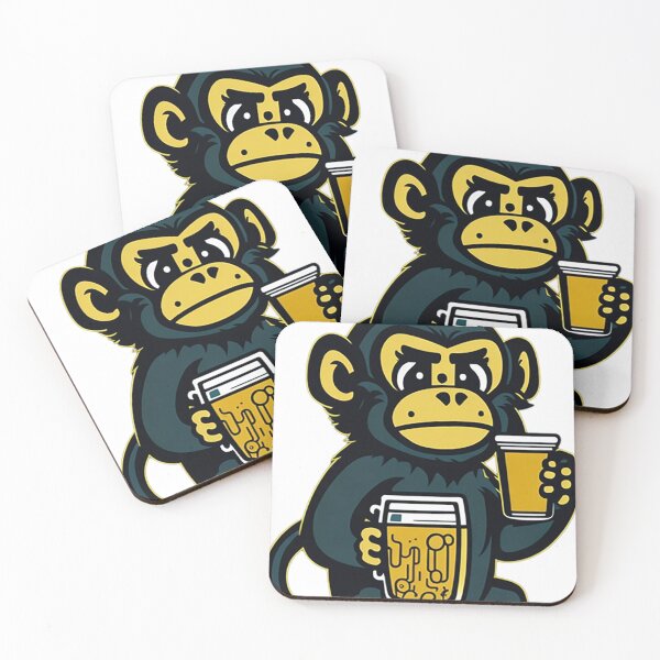 Item preview, Cartoonish Monkey With Beer Mug designed and sold by likbatonboot.