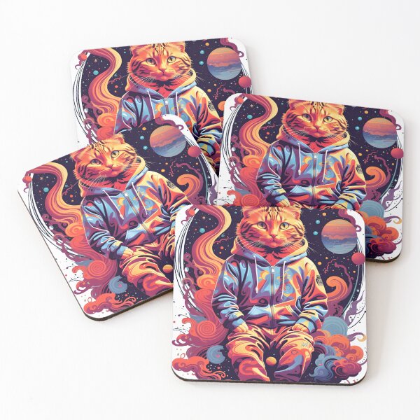 Item preview, cat , galaxy background, space , stars ,universe designed and sold by ratchawoot.