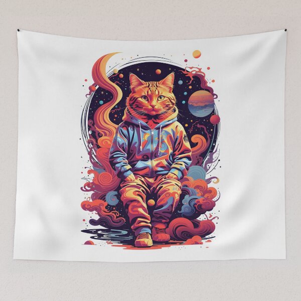 Item preview, cat , galaxy background, space , stars ,universe designed and sold by ratchawoot.