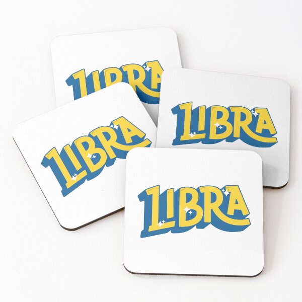 Aperçu de l'œuvre Libra Zodiac Typography Yellow and blue créée et vendue par JAG2B.