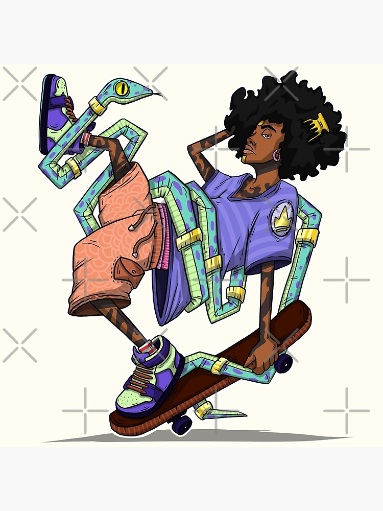 Anime skater boy rolling his skateboard Canvas Print by OtherVisions