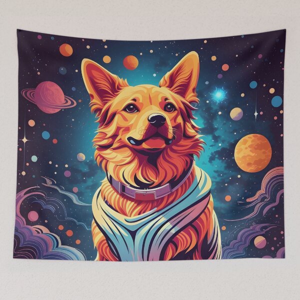 Item preview, Dog , galaxy background, space , stars ,universe designed and sold by ratchawoot.