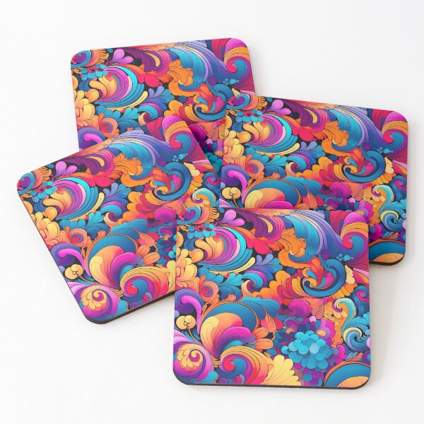 Item preview, Retro design with flower power motifs that is inspired by psychedelic art designed and sold by Pflugart.