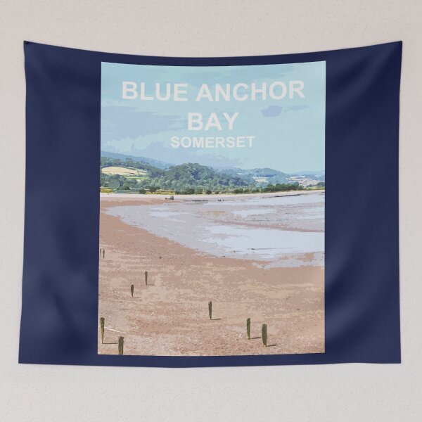 Item preview, Blue Anchor Bay Somerset. Minehead. Travel location poster designed and sold by BarbaraGlebska.