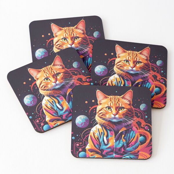 Item preview, cat , galaxy background, space , stars ,universe designed and sold by ratchawoot.