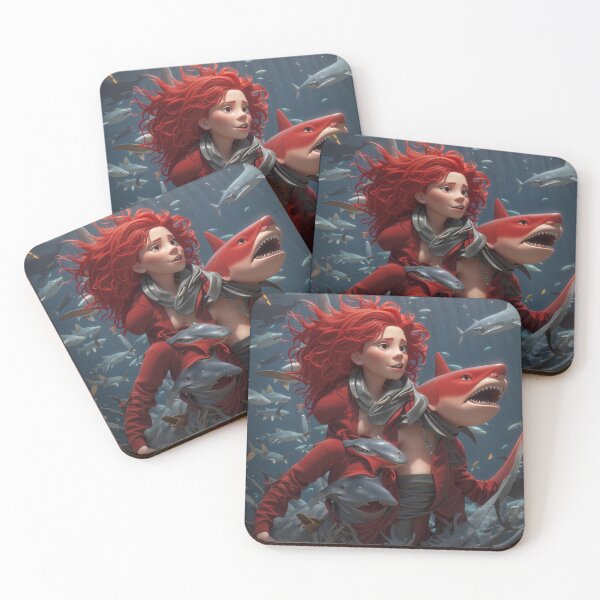 Item preview, Red Hair Girl With Shark designed and sold by zangess1.