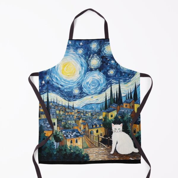 Item preview, Cat Van gogh Inspired Starry Night Painting for Van gogh Lovers designed and sold by Vangoholic.