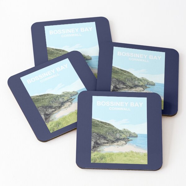 Item preview, Bossiney Bay Cornwall. Tintagel. Cornish gift Travel location poster designed and sold by BarbaraGlebska.