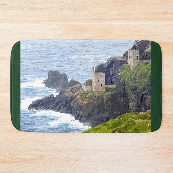 Item preview, Botallack Cornwall. Engine Houses. Cornish gift Travel location poster designed and sold by BarbaraGlebska.