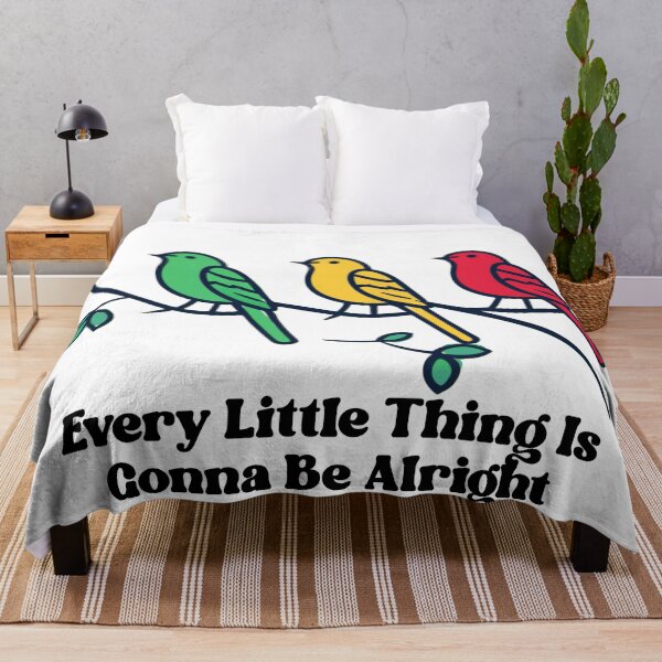 Item preview, EVERY LITTLE THING IS GONNA BE ALRIGHT with Three birds on a tree branch with leaves designed and sold by Ndli.