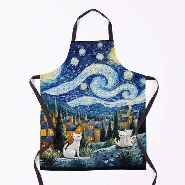 Item preview, Cat Van gogh Inspired Starry Night Painting for Van gogh Lovers designed and sold by Vangoholic.