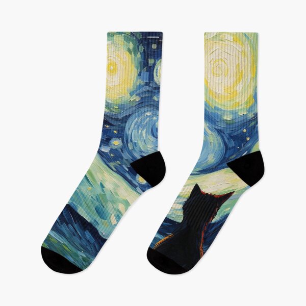 Item preview, Cat Van gogh Inspired Starry Night Painting for Van gogh Lovers designed and sold by Vangoholic.