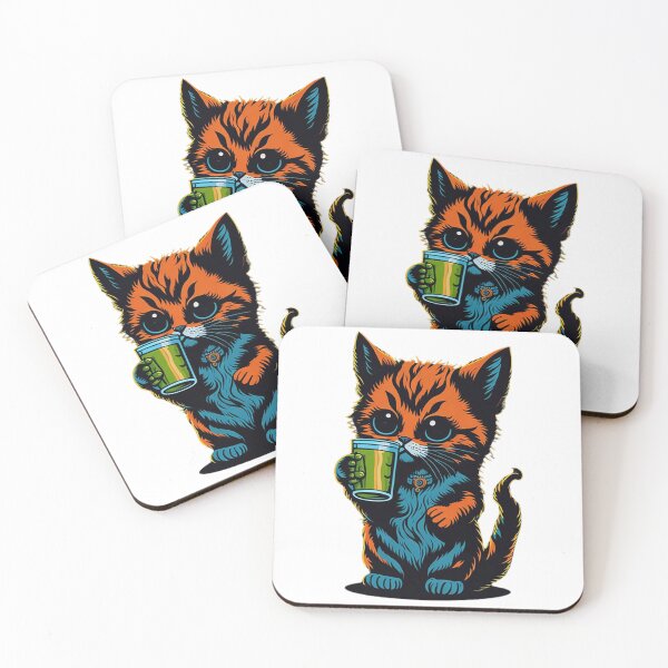 Item preview, Cartoonish Kitten With A beer Mug designed and sold by likbatonboot.