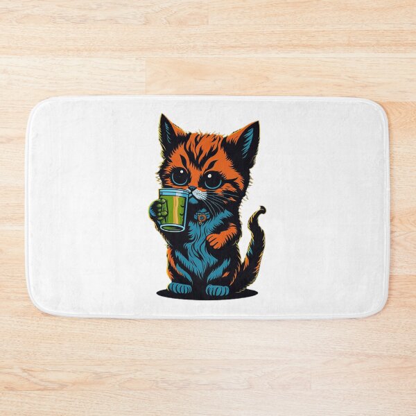 Item preview, Cartoonish Kitten With A beer Mug designed and sold by likbatonboot.