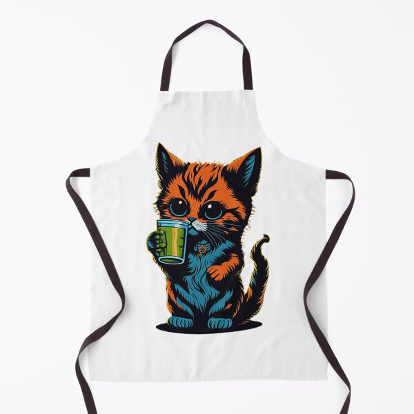 Item preview, Cartoonish Kitten With A beer Mug designed and sold by likbatonboot.