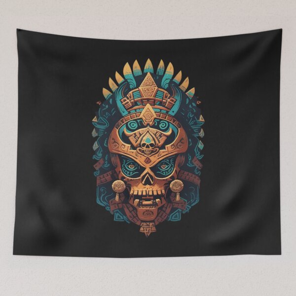 Item preview, Mayan Skull Mask Warrior Ancient Mexican Civilization King designed and sold by Stefan Ivanov.
