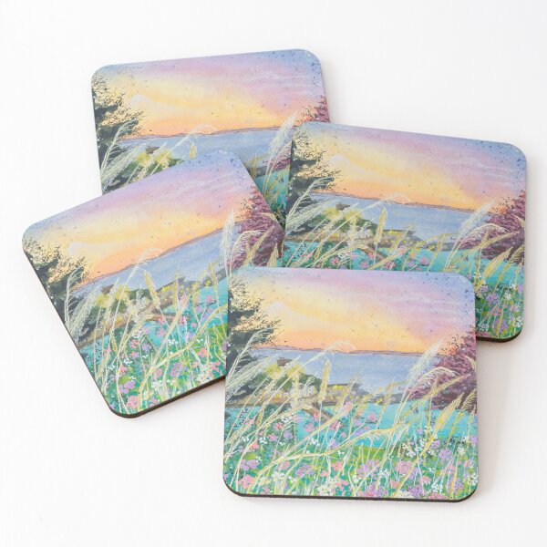 Item preview, Vista del puerto a través de flores silvestres designed and sold by CindyGetsArty.