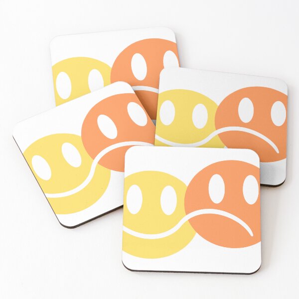 Artikelvorschau, glücklich / unglücklicher smiley (gelb/orange) entworfen und verkauft von simpleartpieces.
