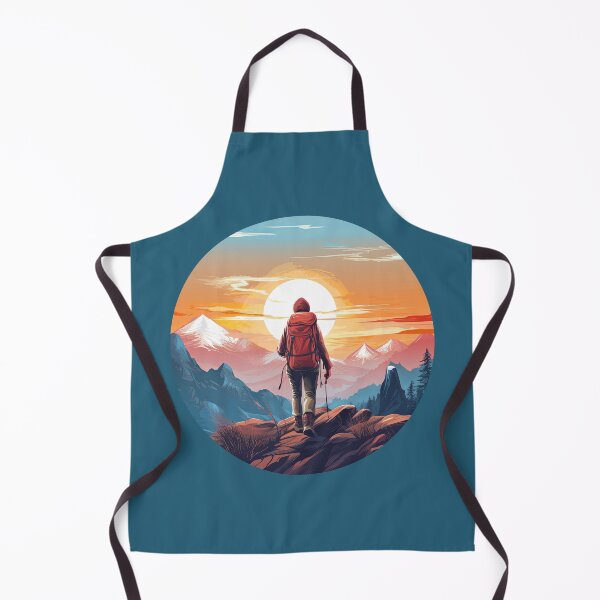 Item preview, Woman Hiking Mountains Sunset Retro Vintage Gift designed and sold by T-shirt-Designs.