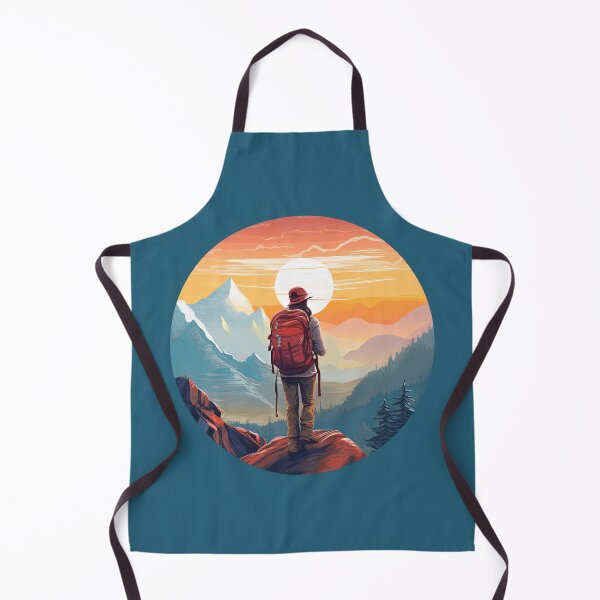 Item preview, Woman Hiking Mountains Sunset Retro Vintage Gift designed and sold by T-shirt-Designs.
