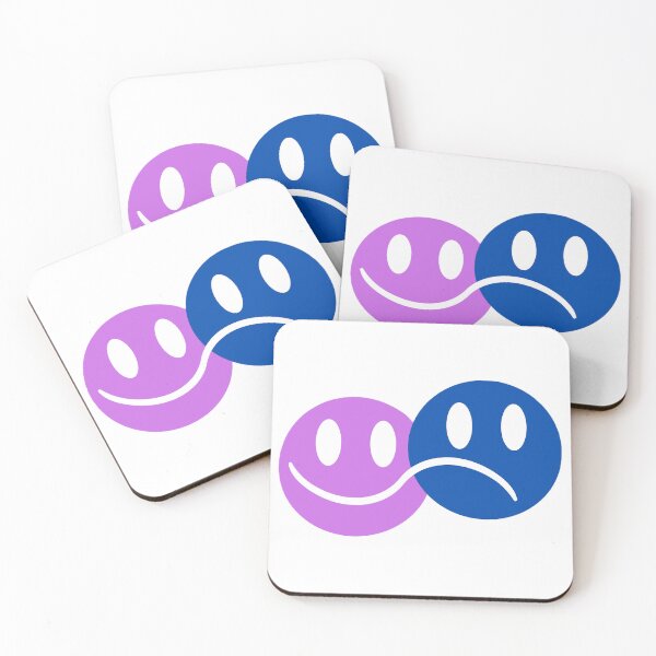 Artikelvorschau, glücklich / unglücklicher smiley (pink/blau) entworfen und verkauft von simpleartpieces.