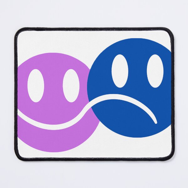 Item preview, happy / unhappy smiley (pink/blue) designed and sold by simpleartpieces.