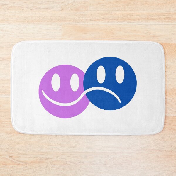 Item preview, happy / unhappy smiley (pink/blue) designed and sold by simpleartpieces.