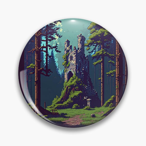 Item preview, Ruined Tower Pixel Art designed and sold by AxeWave.