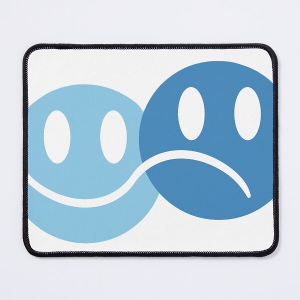 Item preview, happy / unhappy smiley (pink/blue) designed and sold by simpleartpieces.