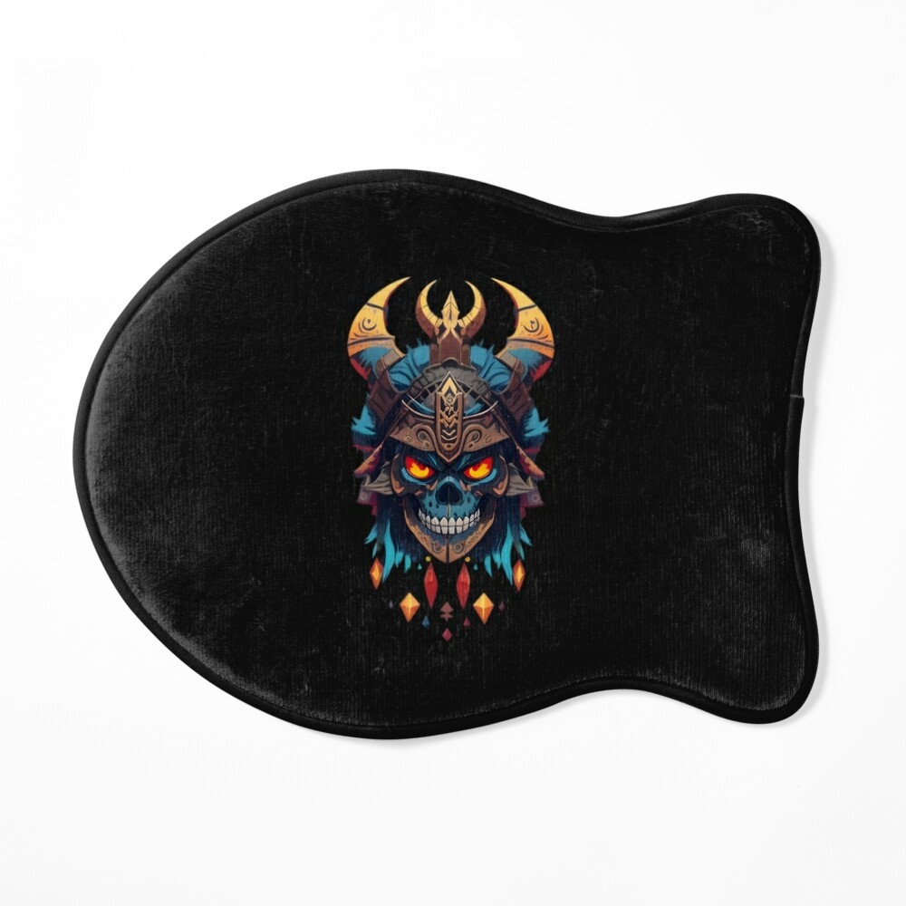 Mayan warrior skull in dragon helmet. Stay fierce! - Leif