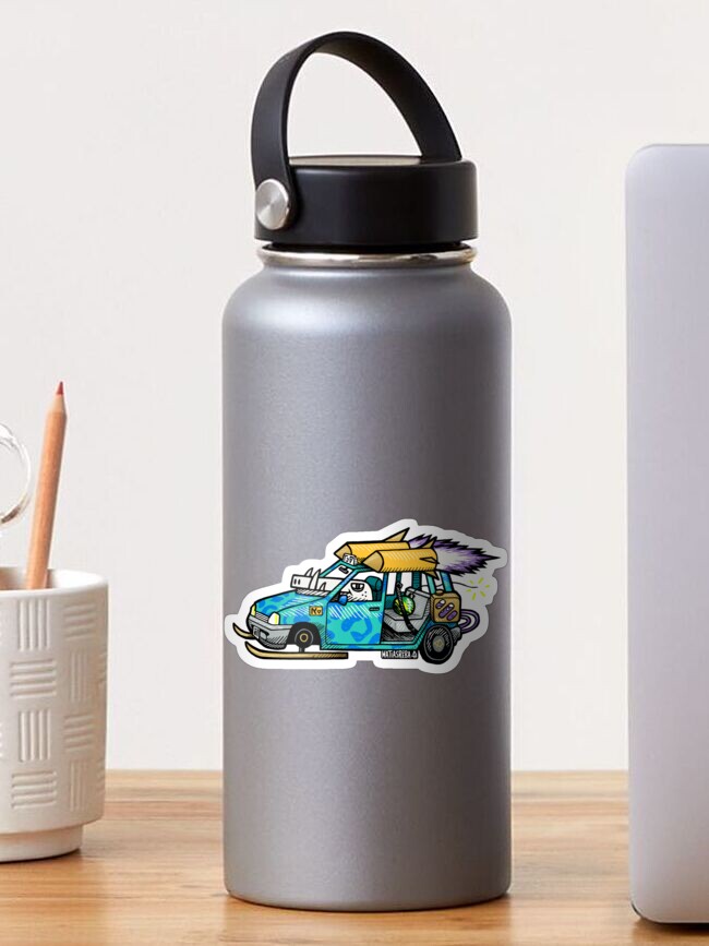 Thumbnail 1 of 3, Sticker, Twin Rocket Car designed and sold by matiasreba.