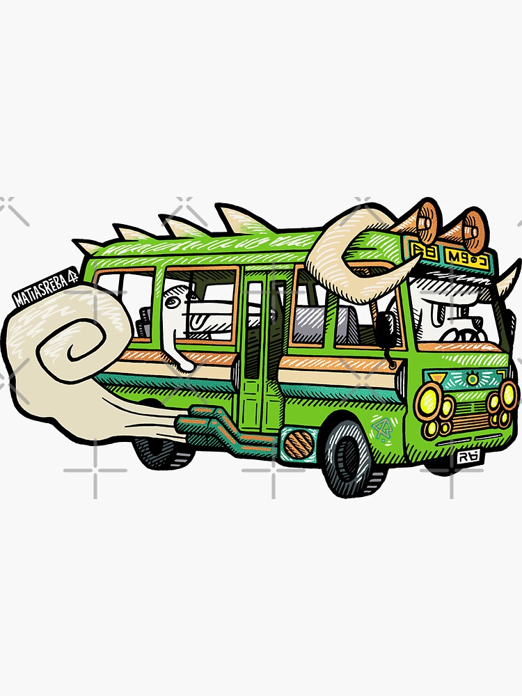Thumbnail 3 of 3, Sticker, Green Devil Bus designed and sold by matiasreba.