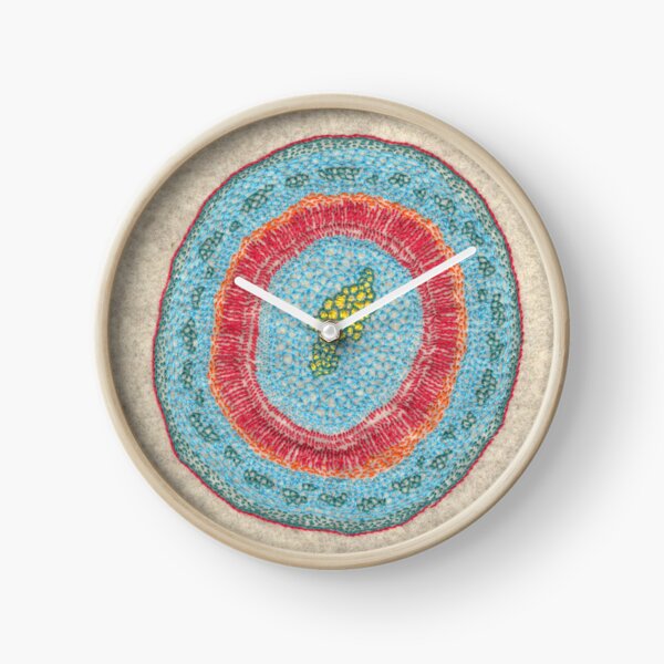 Growing - Hoya - embroidery of plant cells Clock