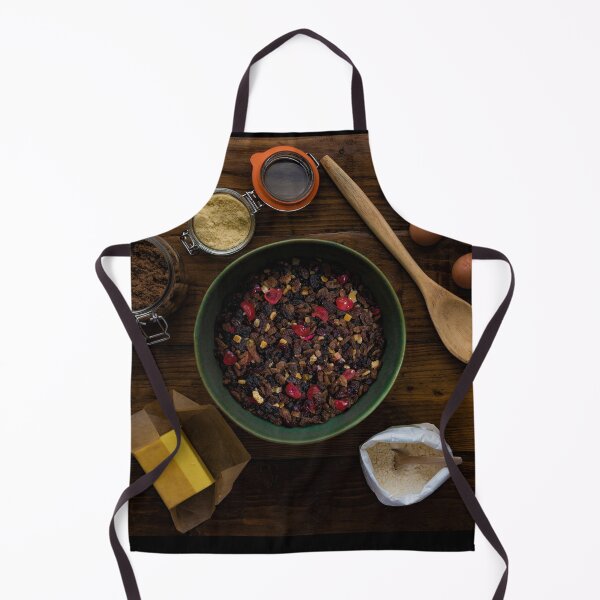 Item preview, Christmas fruit cake ingredients assembled ready, rustic background designed and sold by bailey-cooper.