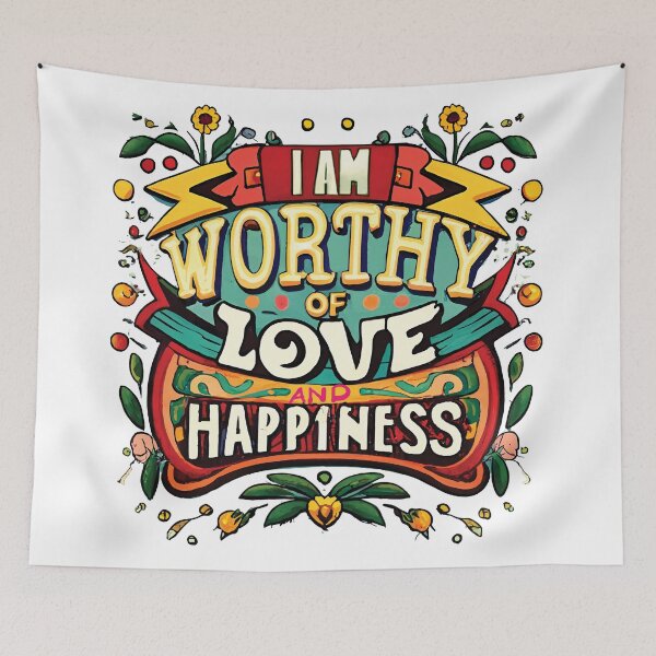 Item preview, I am worthy of love and happiness designed and sold by EVERTEESLOVER.