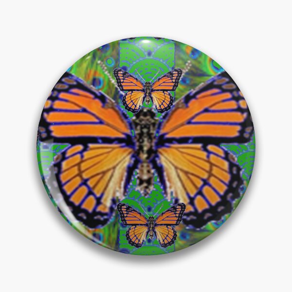 Artikelvorschau, ORANGE MONARCH-SCHMETTERLINGSMUSTER GRÜNE KUNST entworfen und verkauft von sharlesart.